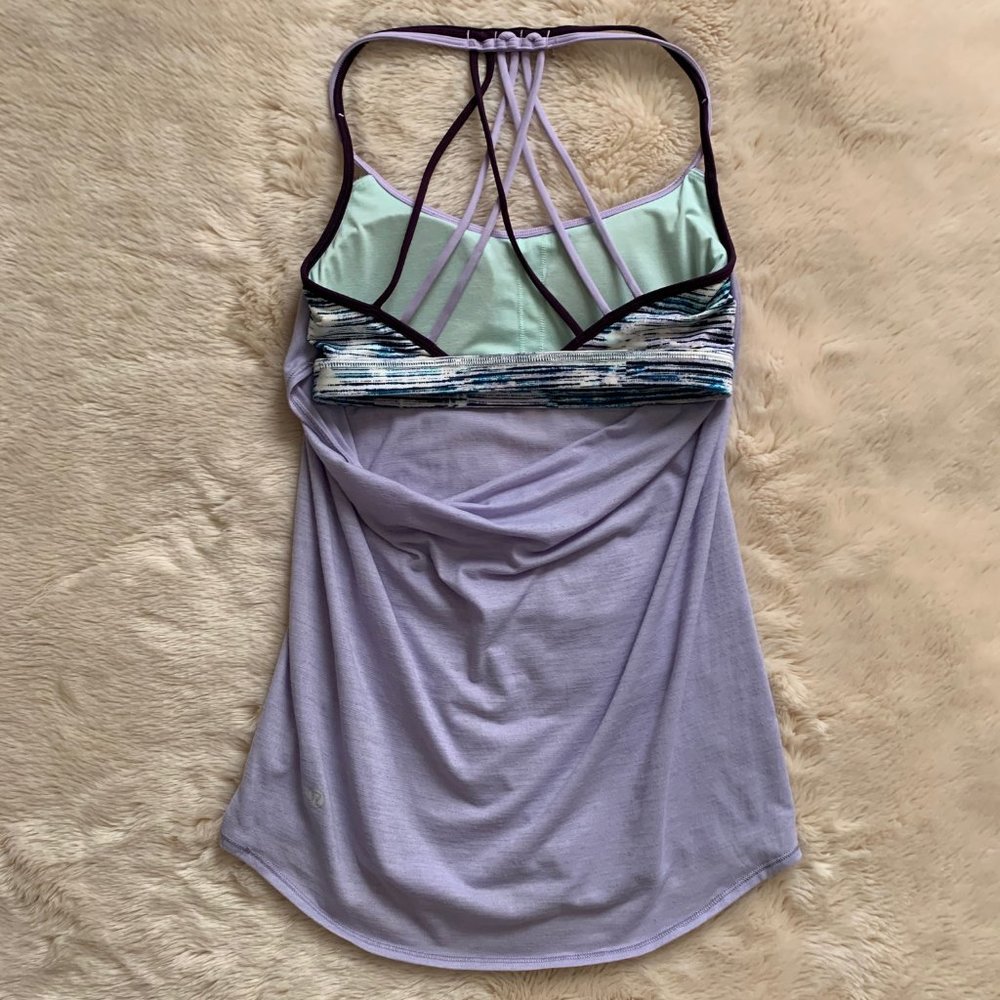 EUC Lululemon Lighten Up Tank Lilac Blurry Belle 4 - Picture 6 of 16